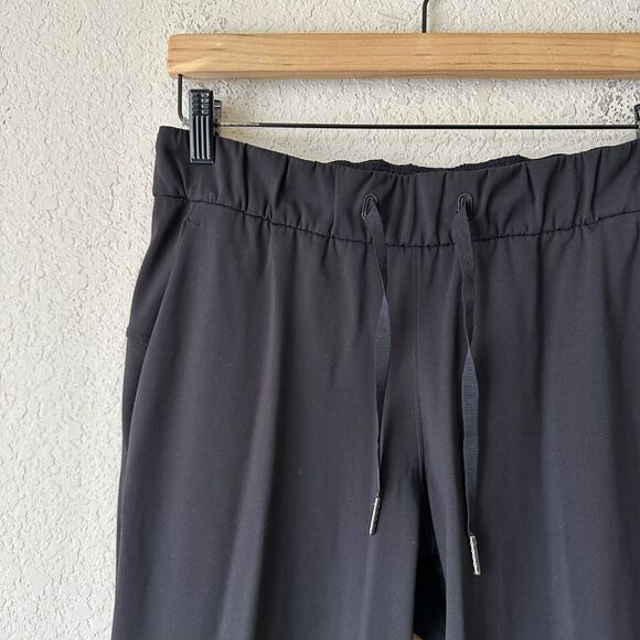 LULULEMON On The Fly Pants Charcoal Drawstring Waist Ankle Mid Rise - Picture 4 of 12